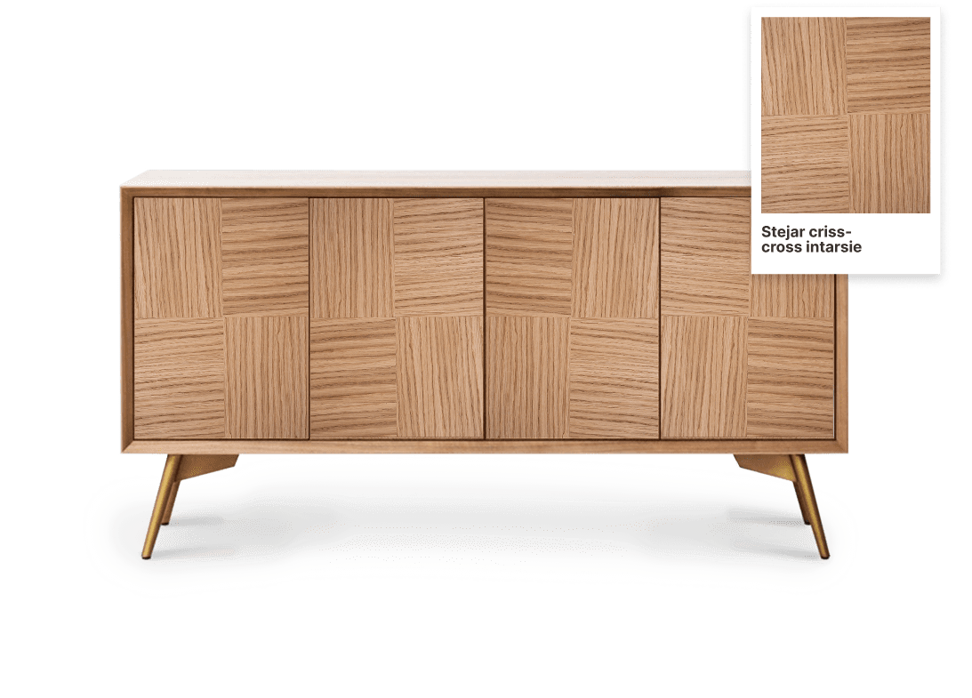 Stejar criss- cross intarsie mobila (1)